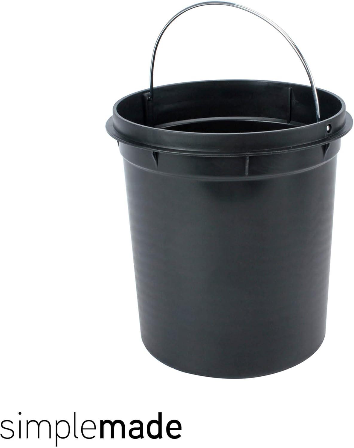 Black Stainless Steel Cylindrical Pedal Trash Can