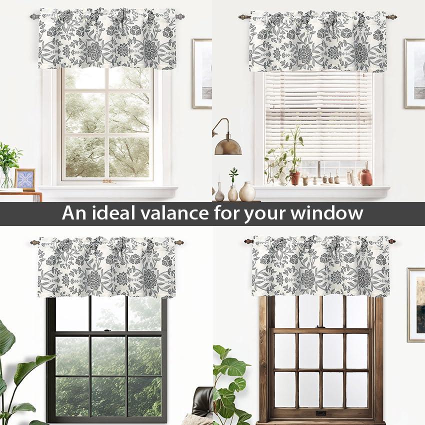 Twyla Floral Tailored 52'' W Window Valance
