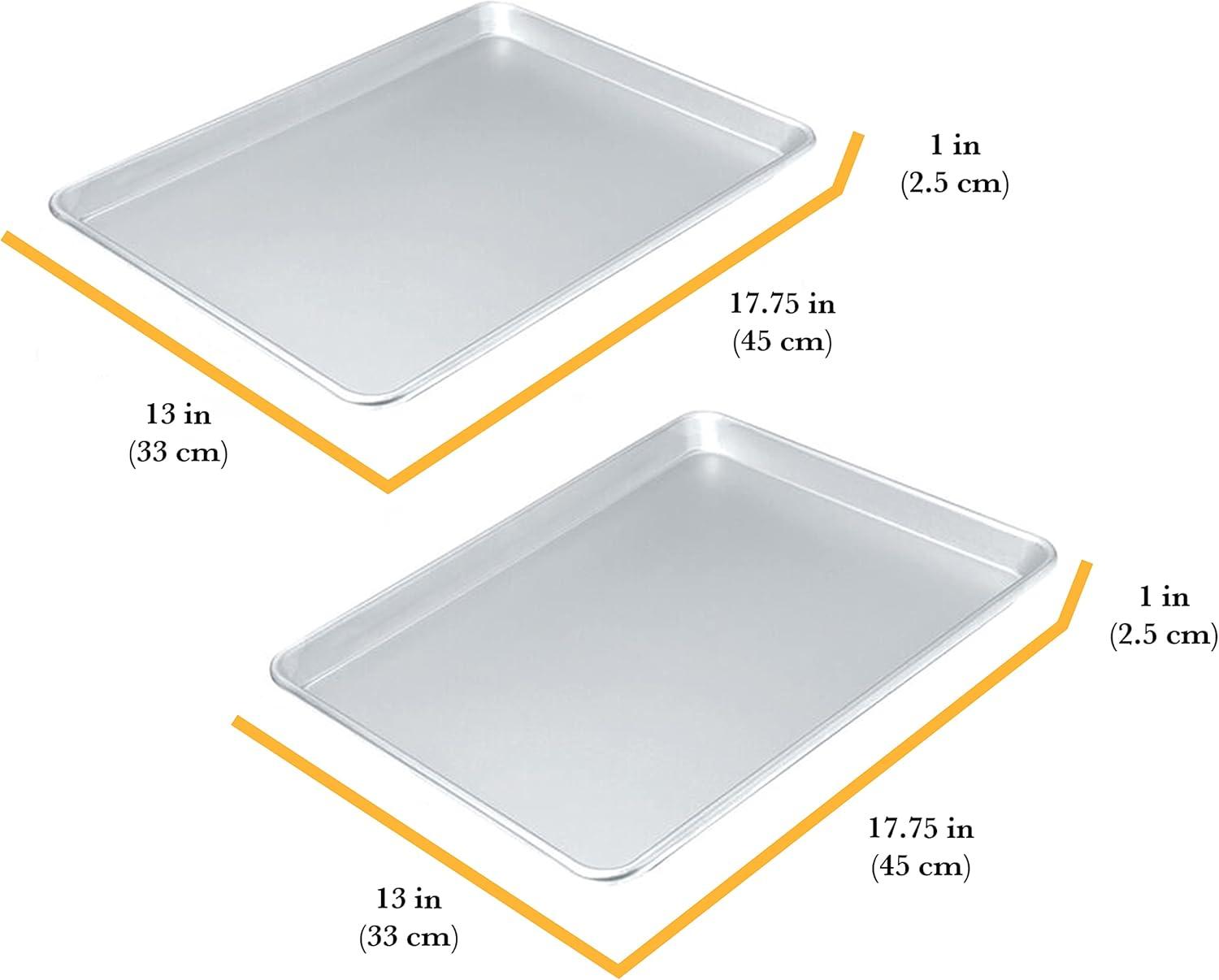 Set of 2 Aluminum Non-Stick Rectangular Baking Sheets