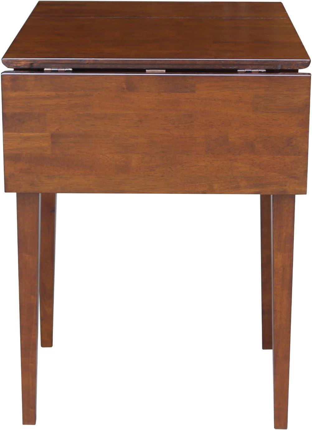 Tate Drop Dining Table White/Natural - International Concepts: Hardwood, Dual 9-inch Leaves, Seats 4