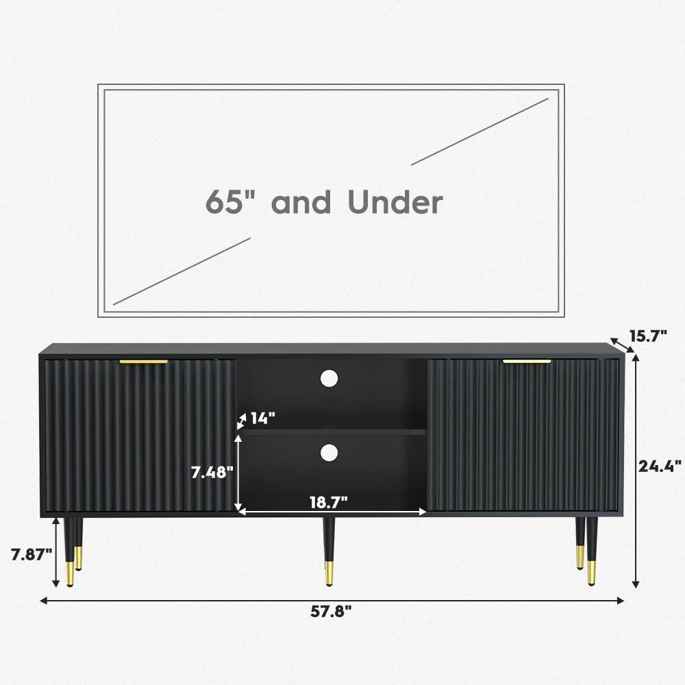 Mercer41 Modern TV Stand with Storage Cabinet  & Cable Management for TV up to 65''