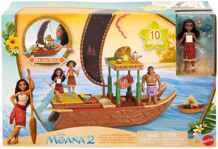 Disney Moana 2 Moana's Adventure Canoe Playset with Small Doll & Accessories