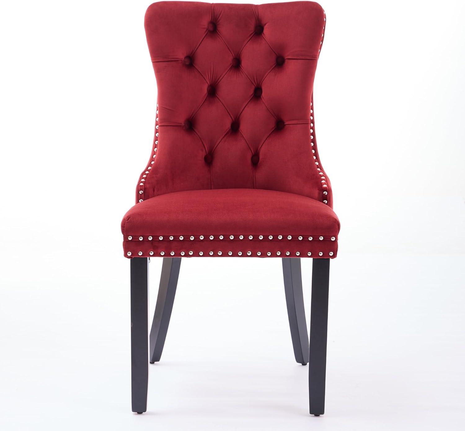 Rosdorf Park High-end Tufted Velvet Upholstered Nailhead Dining Chair