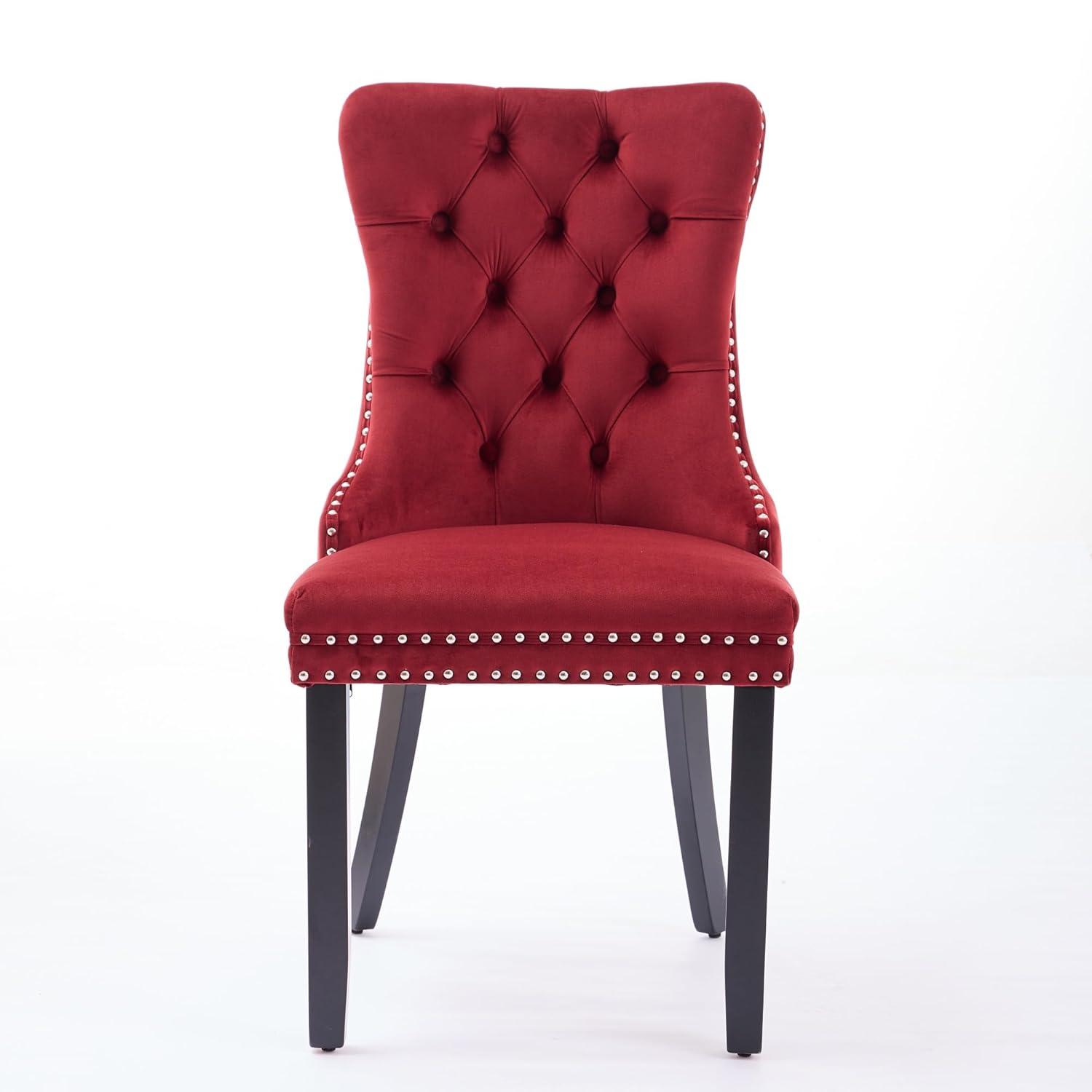 Rosdorf Park High-end Tufted Velvet Upholstered Nailhead Dining Chair