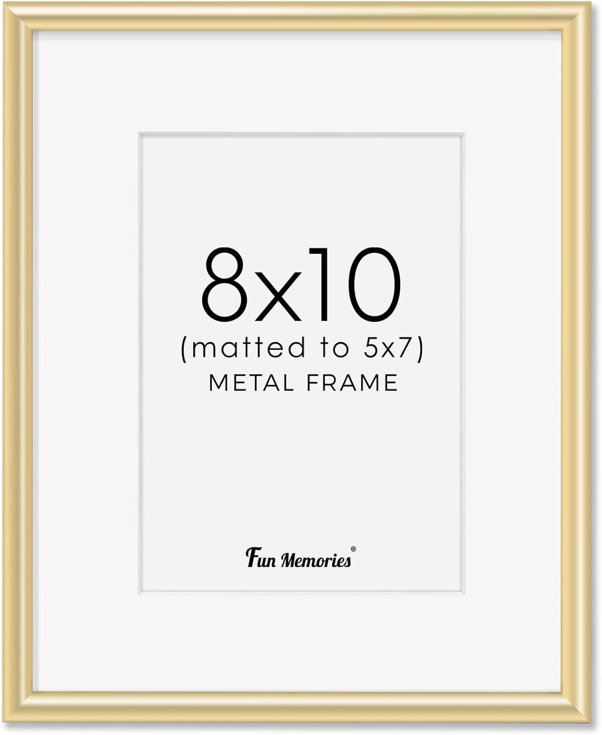 8x10 Frame Gold Picture Frame - Complete Modern Photo Frame Includes UV Acrylic Shatter Guard