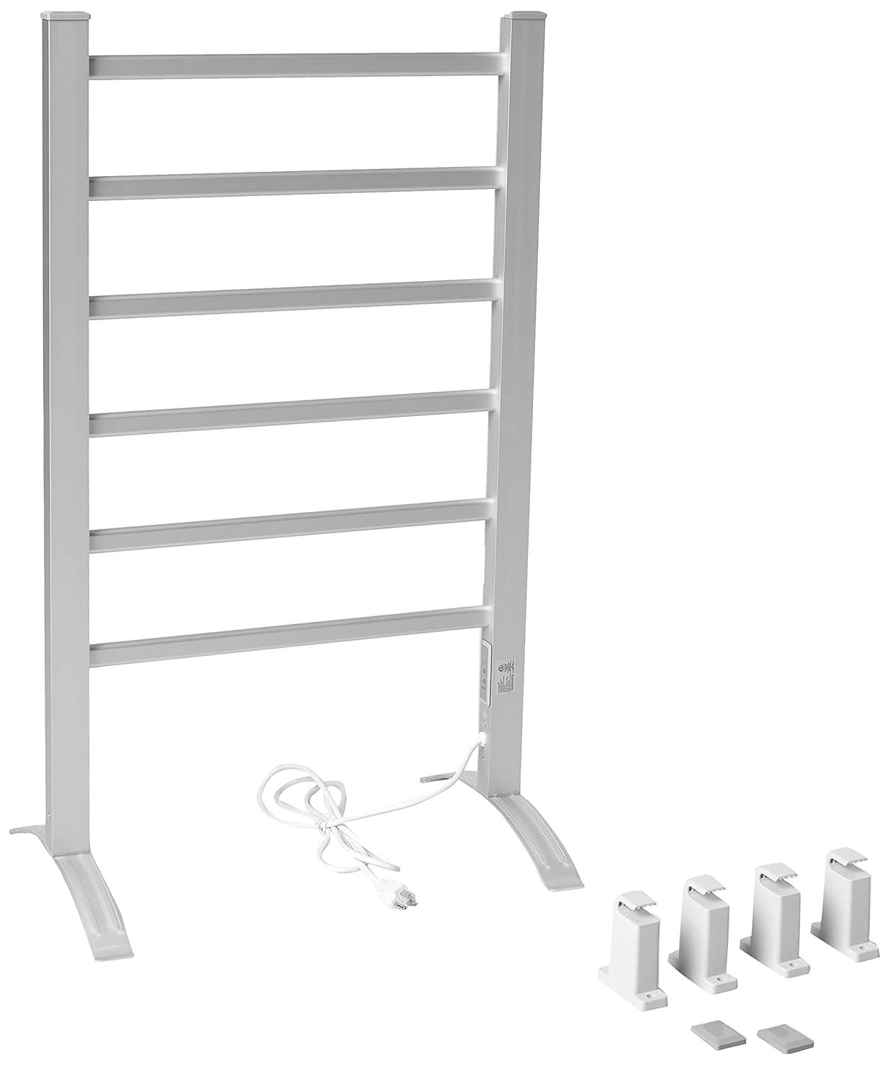 LCM Home Fashions PA002T Heat Rails Drying Rack Free Standing Electric Towel Warmer Silver