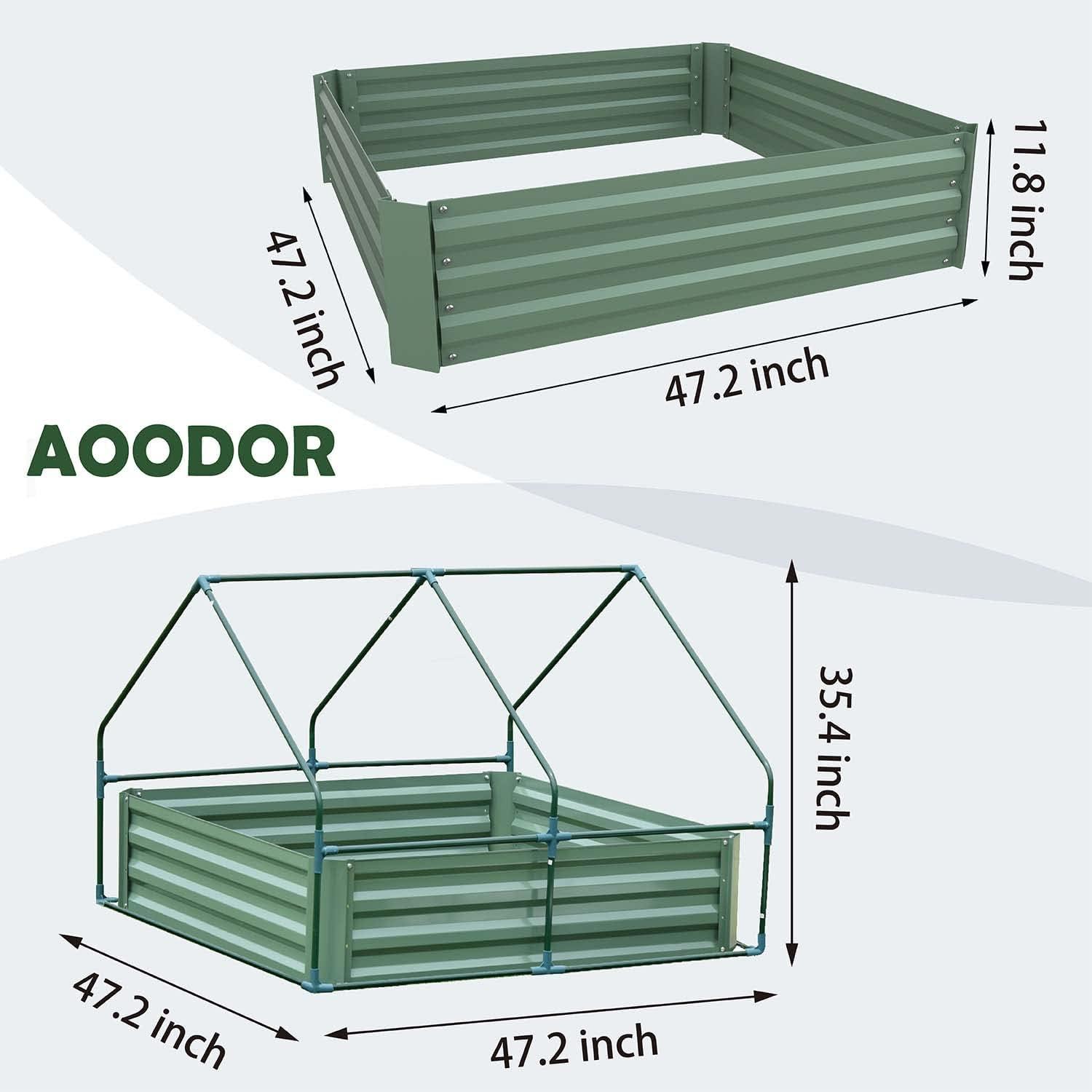 4.3' W x 4.3' D Raised Garden Bed Mini Greenhouse Kit