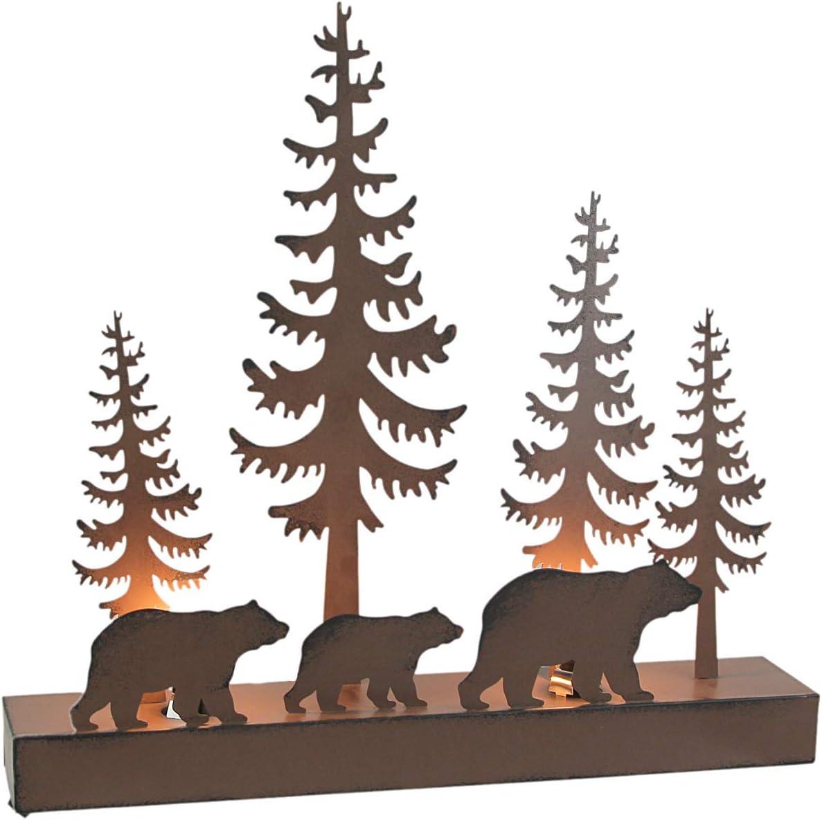 Metal Bears Forest Silhouette Night Light