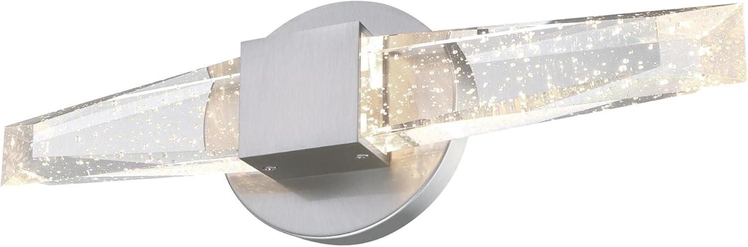 Brushed Nickel 15" LED Wall Sconce with Bubble Glass