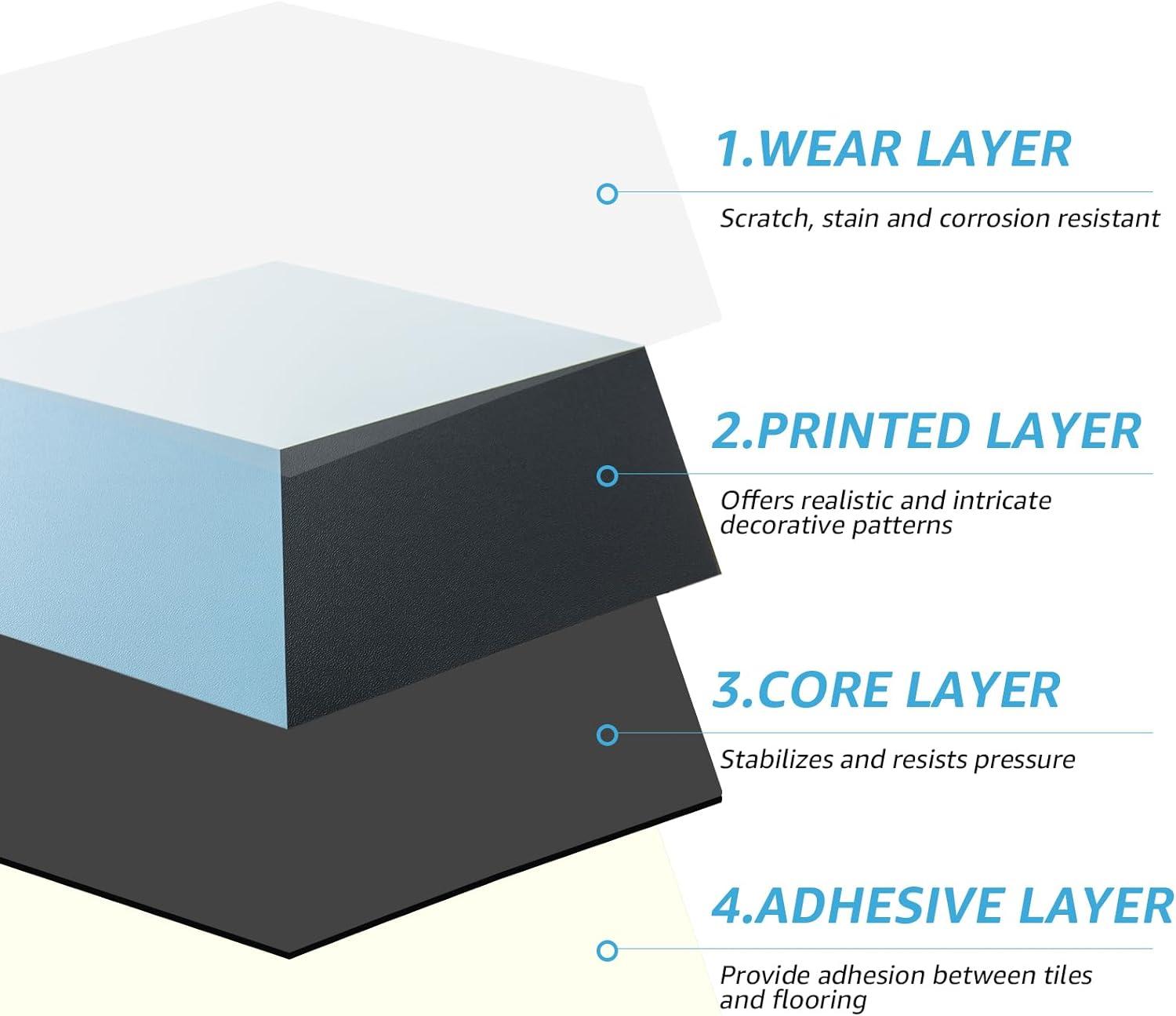 Art3d 30-Pack 11.8" x 10.2" Black Marble Hexagon Peel and Stick Flooring Tile, Self Adhesive Waterproof Vinyl Floor Tile