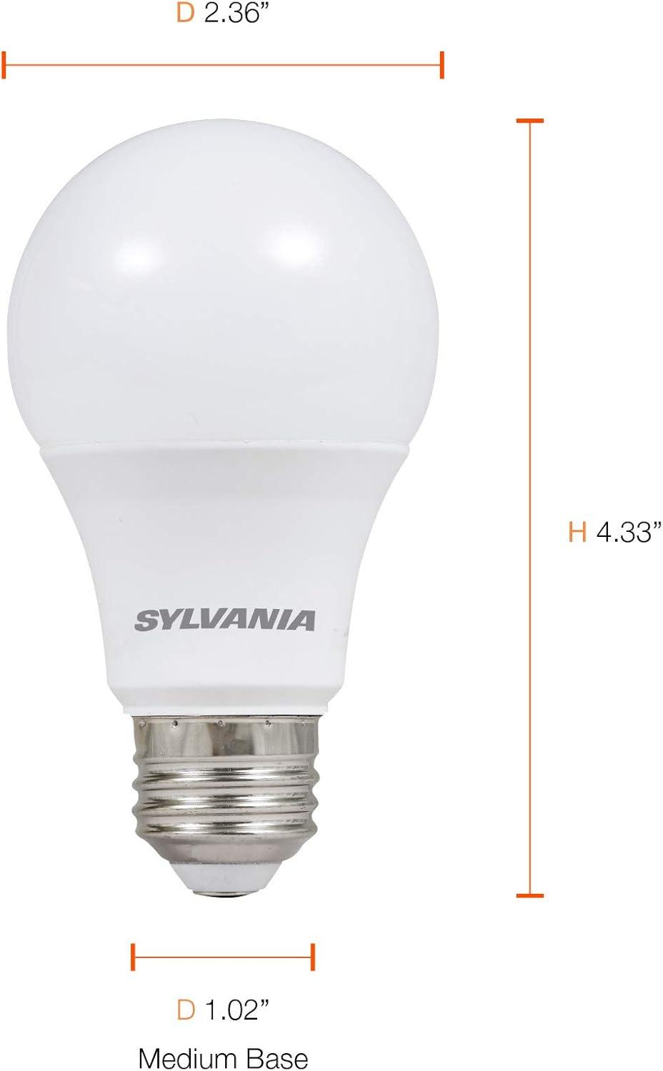 SYLVANIA LED Light Bulb, A19, 8.5W, 5000K, Frosted, Daylight, 24 Pack