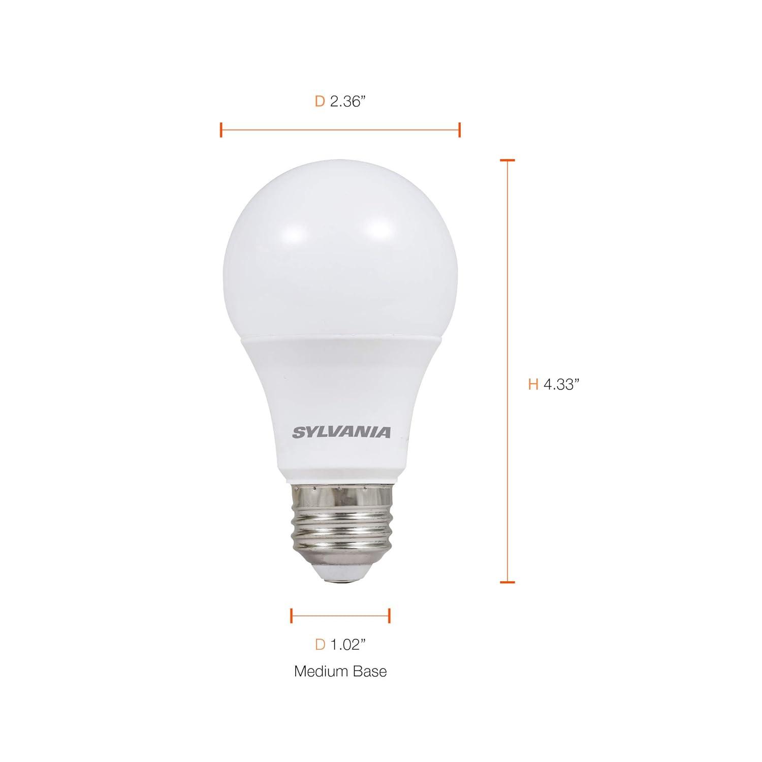 SYLVANIA General Lighting 74766 Sylvania 60W Equivalent, LED Light Bulb, A19 Lamp, Efficient 8.5W, Bright White 5000K, 24 Pack, Piece