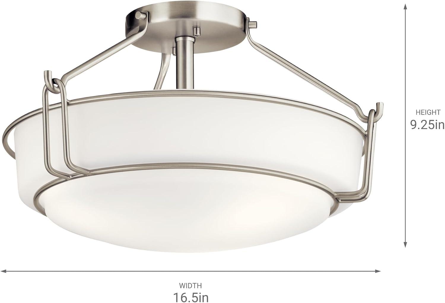 Kichler Lighting Alkire 3 - Light Semi-Flush Mount in Brushed Nickel