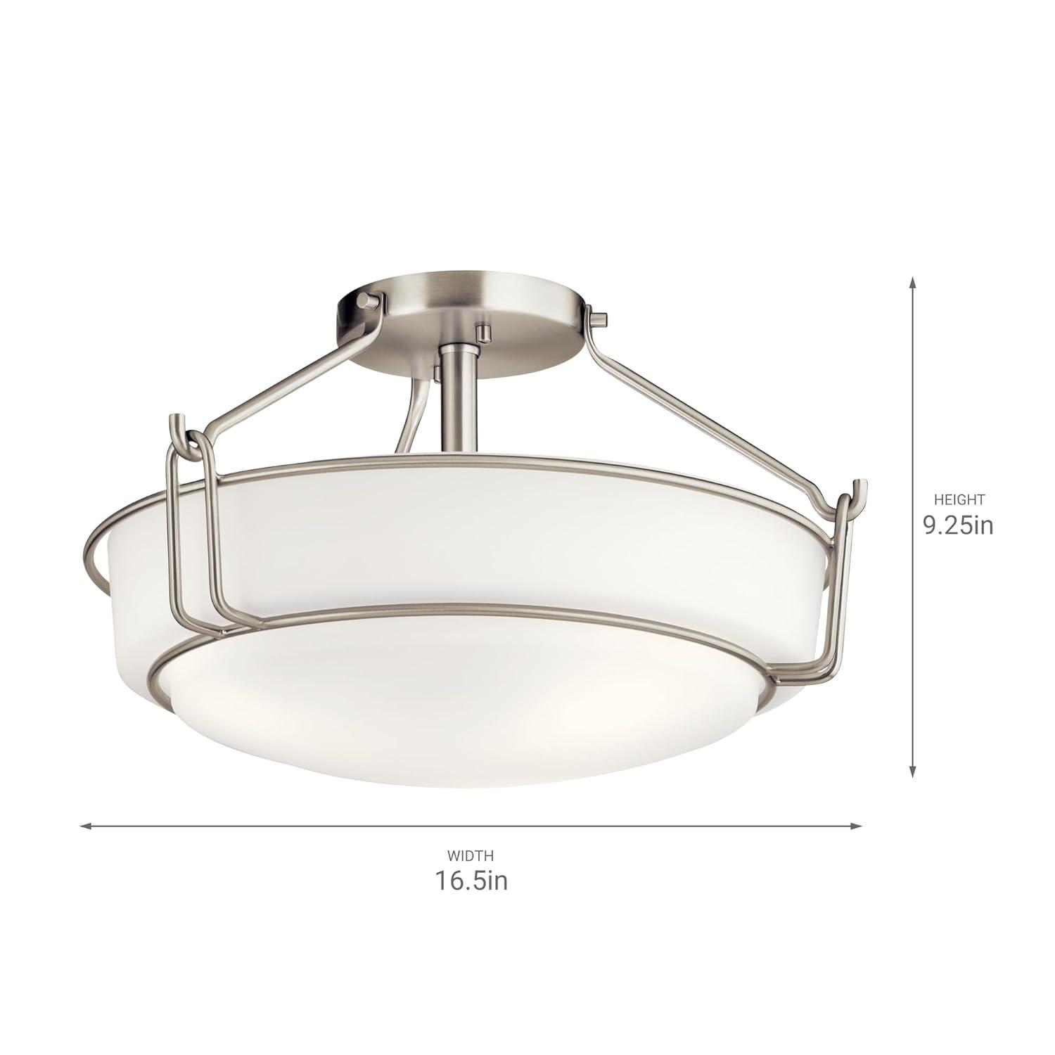 Kichler Lighting Alkire 3 - Light Semi-Flush Mount in  Brushed Nickel