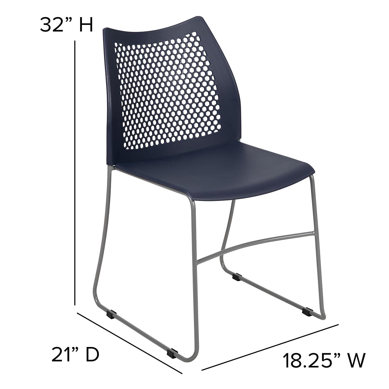 Flash Furniture Antonia 661 lb. Capacity Stack Chair with Air-Vent Back and Powder Coated Sled Base
