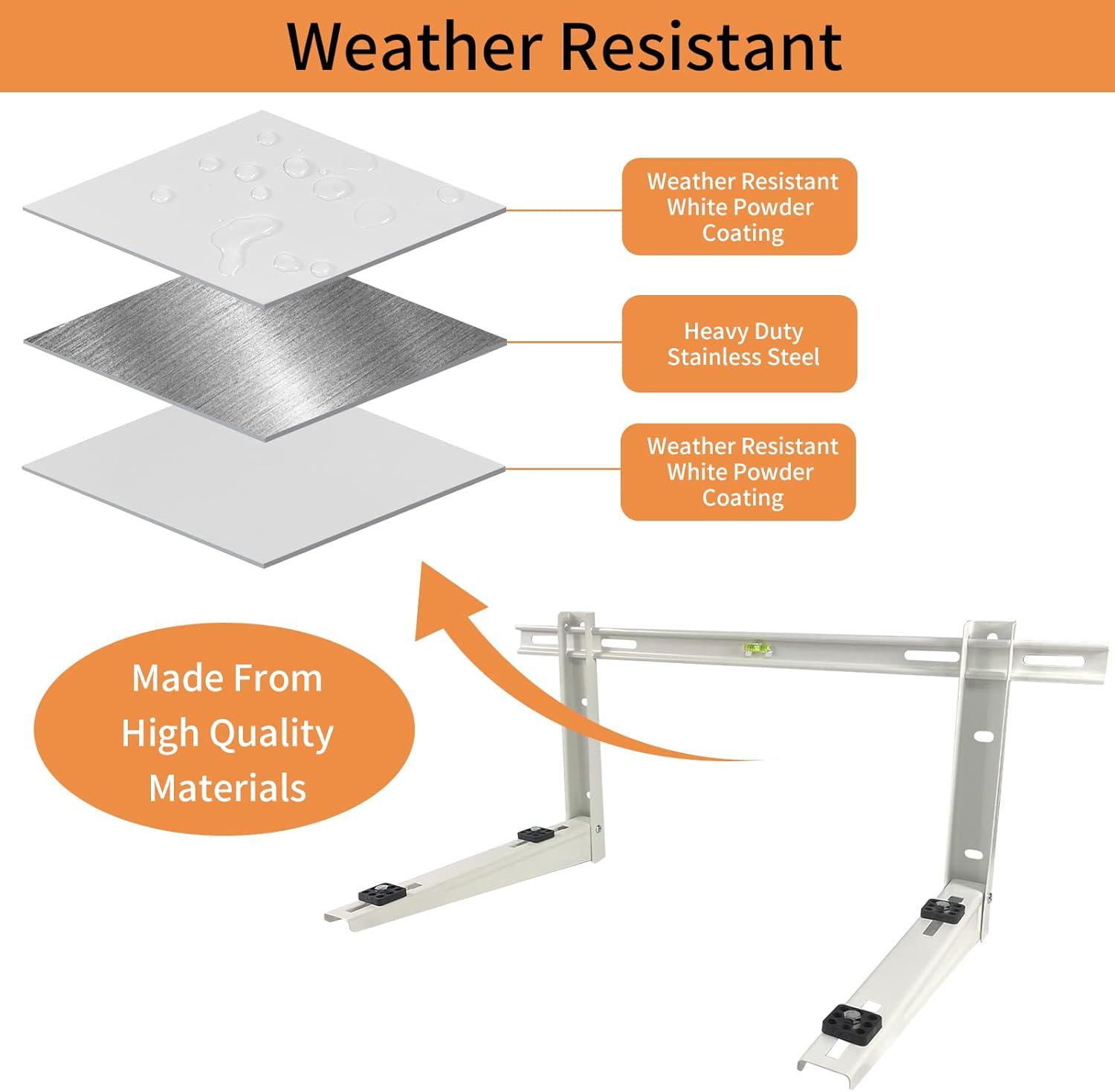 Mini Split Air Conditioner Bracket, Outdoor Wall Mounting Bracket for Ductless Mini Split Air Conditioner Heat Pump Systems, Universal,7000-18000 Btu AC Units, Heavy Duty Support up to 265 LBS