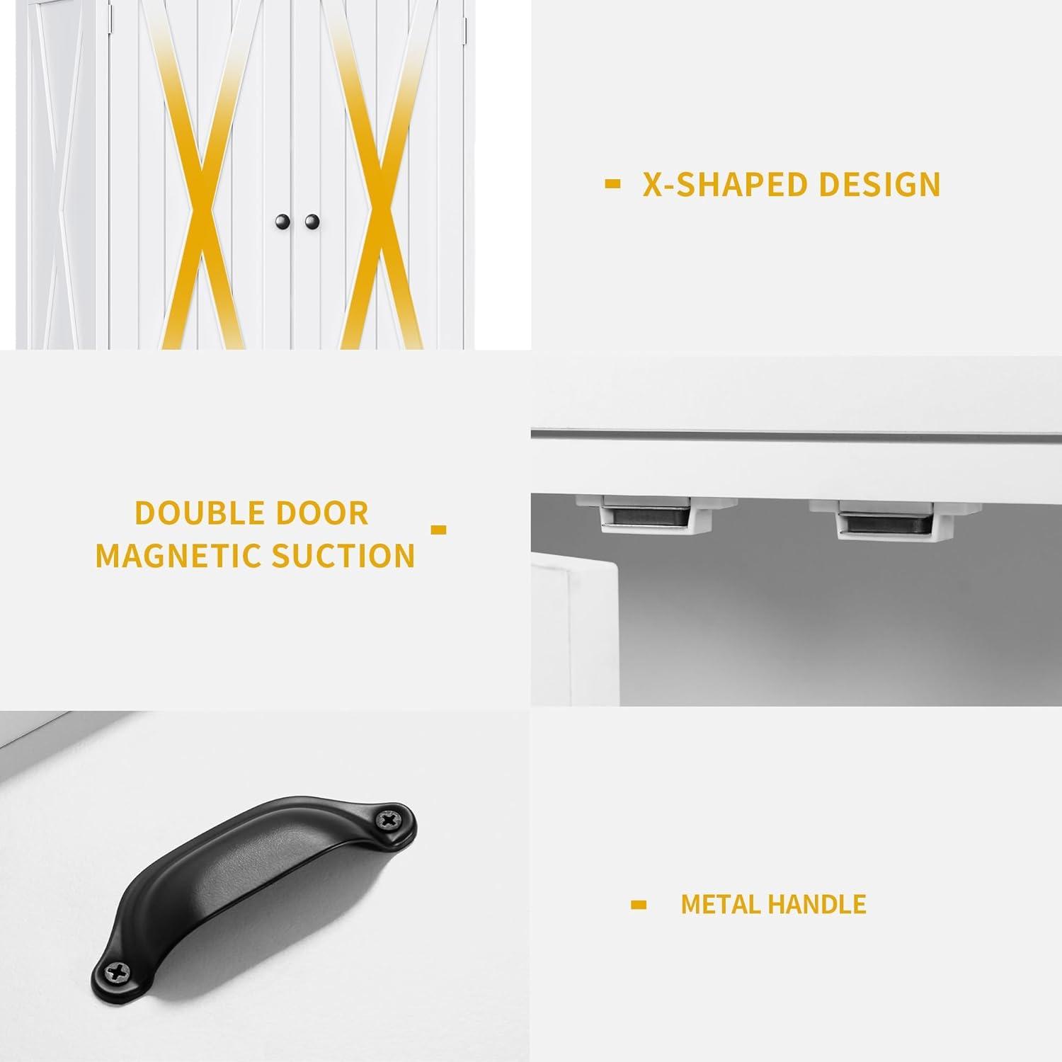 Gracie Oaks Sneyd 72" H Wood Farmhouse Kitchen Pantry Cabinet with Adjustable Shelves & Drawer