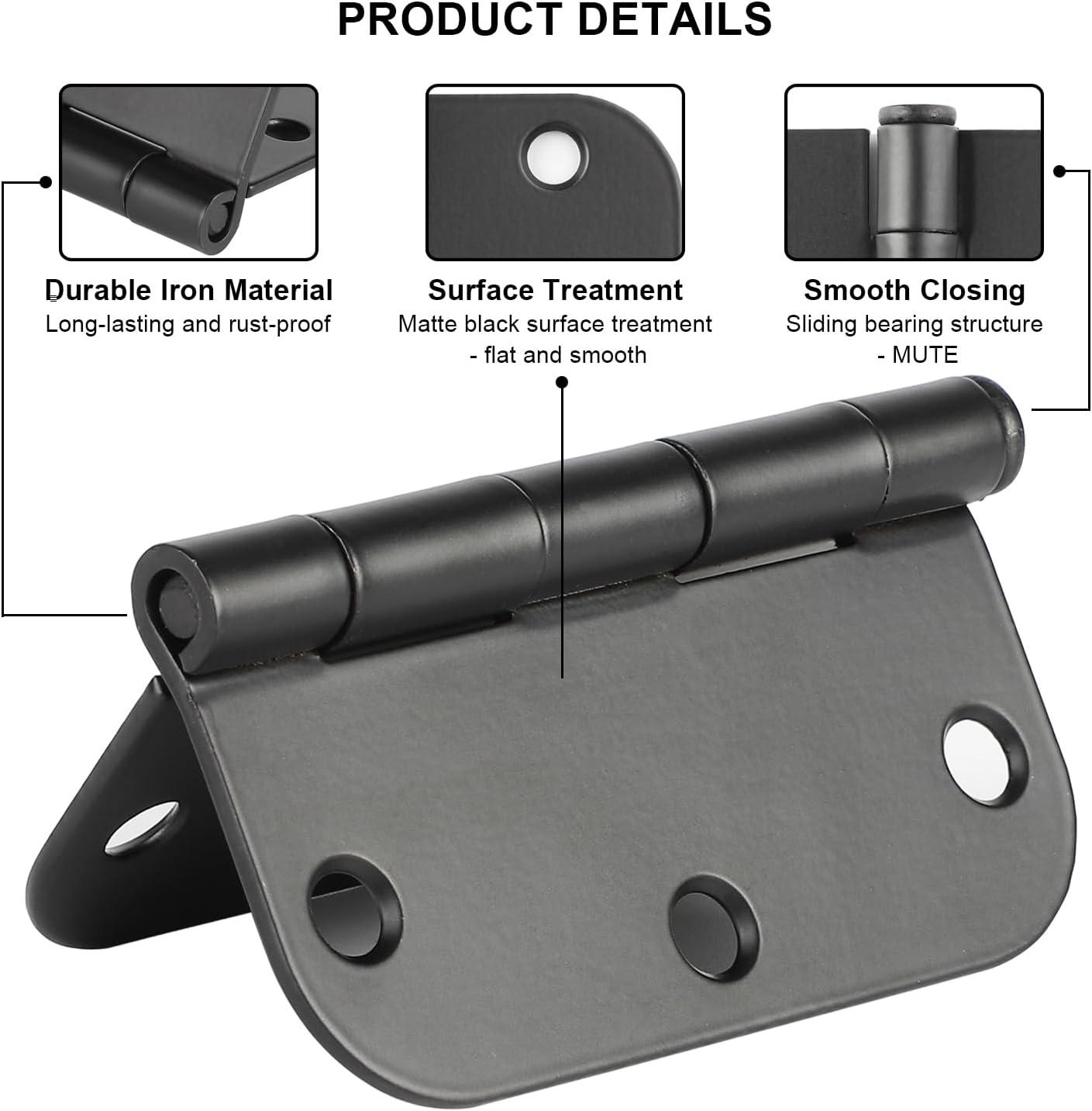 3.5" H × 3.5" W Butt/Ball Bearing Pair Door Hinges