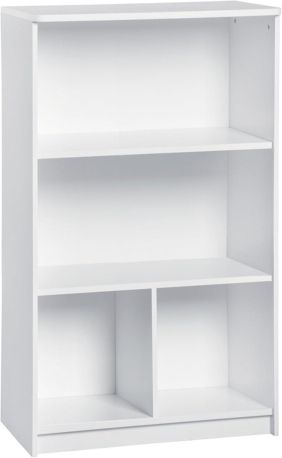 White 3-Tier Kids' Storage Shelf with Cubes