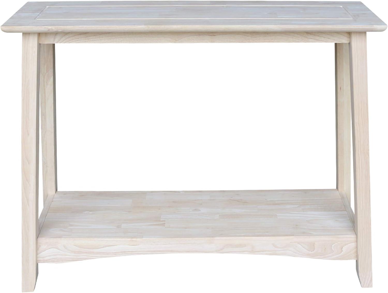 Shaker Console Table Unfinished - International Concepts: Solid Wood, Farmhouse Style, Entryway Storage