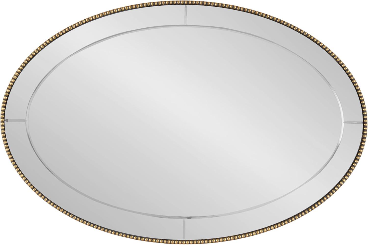 Kate & Laurel All Things Decor 24"x36" Gwendolyn Beaded Oval Wall Mirror Gold