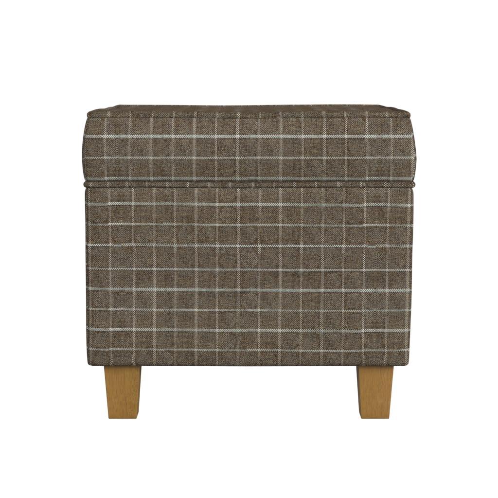Cole Classics Square Storage Ottoman with Lift Off Top Light Brown Window Pane - HomePop