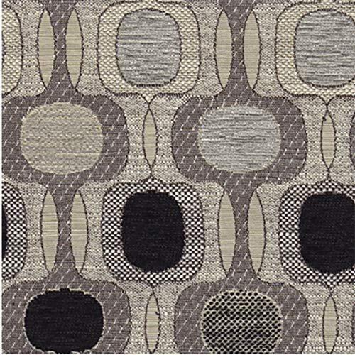 Round Storage Ottoman Black Geo - HomePop: Upholstered Medallion Pattern, Plywood & Hardwood Frame, 250 lbs Capacity