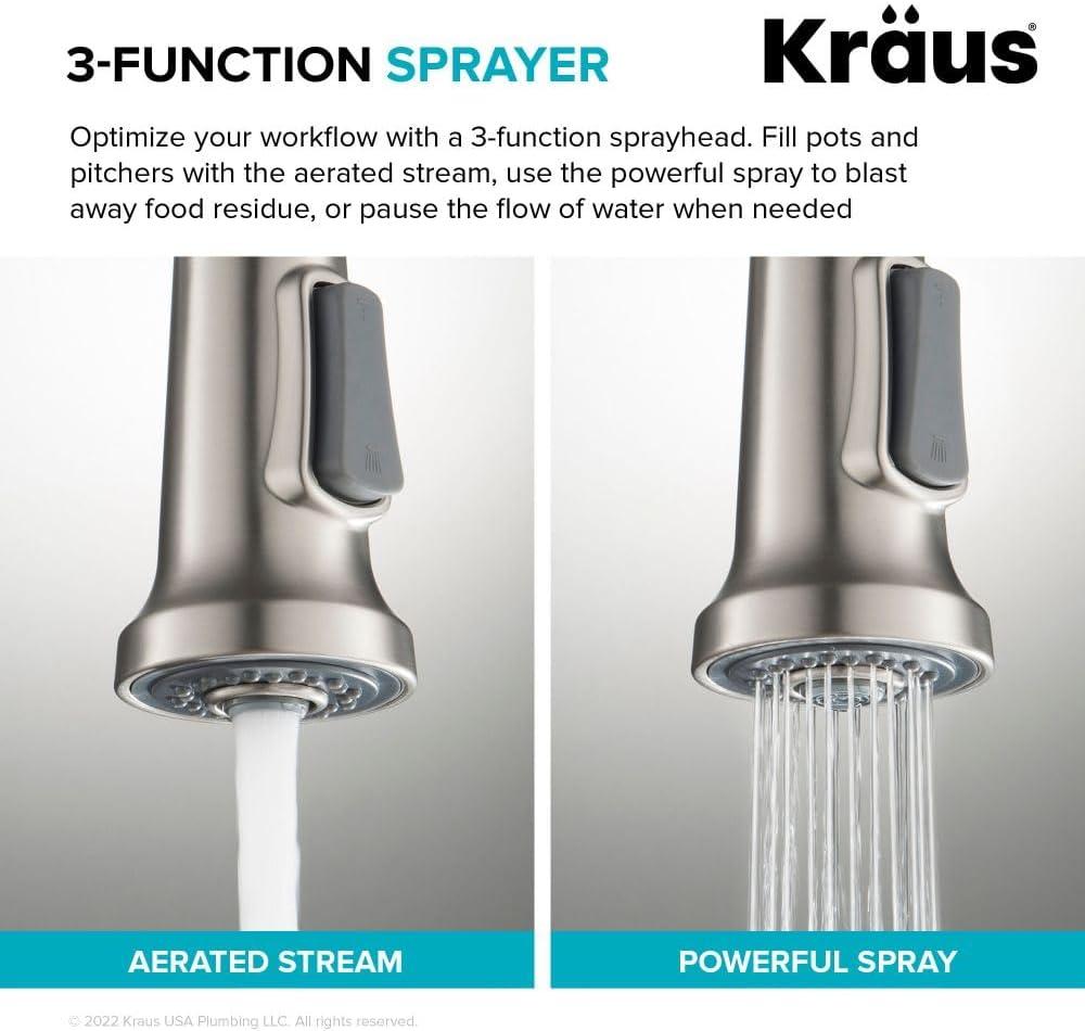 KRAUS Britt Touchless Sensor Commercial Single Handle Pull Down Kitchen Faucet