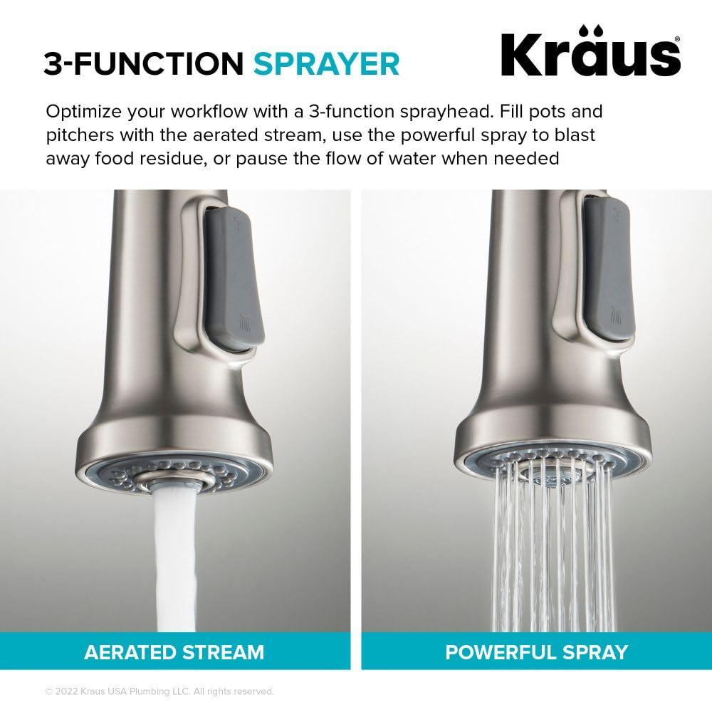 KRAUS Britt Touchless Sensor Commercial Single Handle Pull Down Kitchen Faucet
