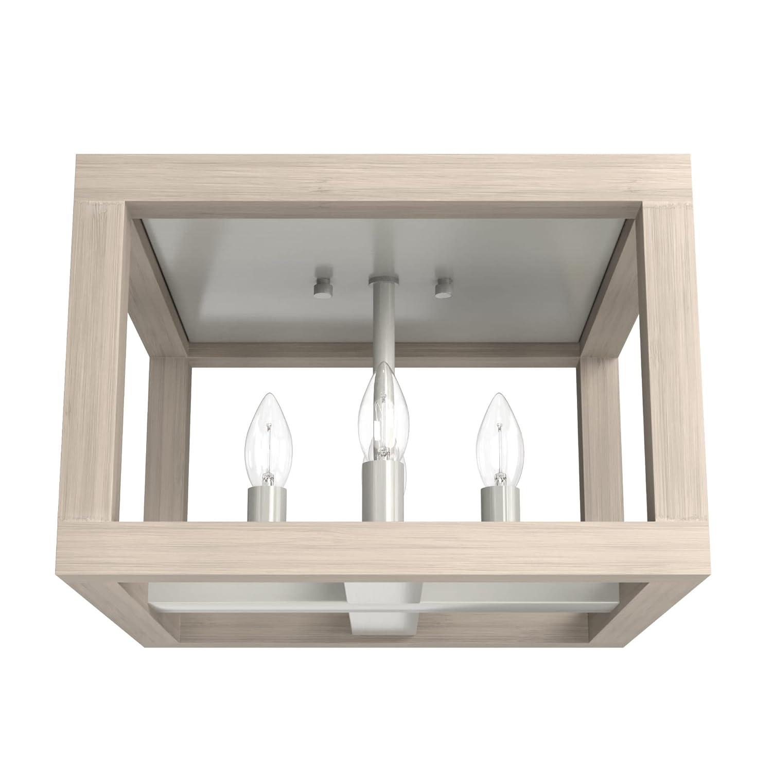 Squire Manor 4 - Light 12'' Lantern Square / Rectangle Flush Mount