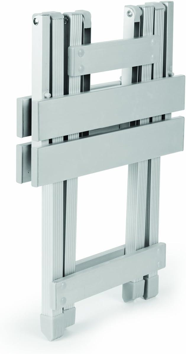 Camco Small Folding Side Table | Supports up to 130lbs | Aluminum, Silver (51890)