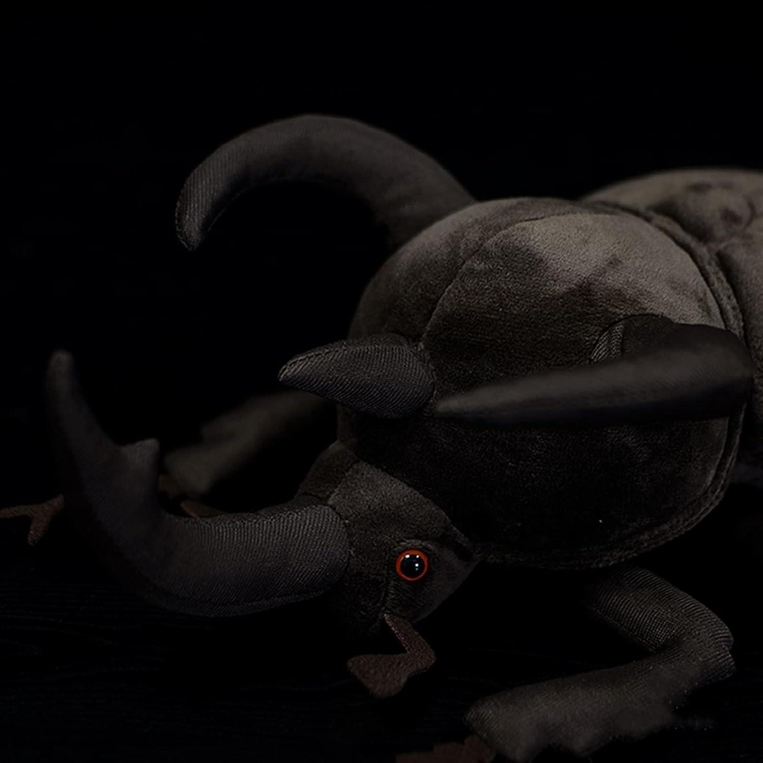 ZHONGXIN MADE Simulation Atlas Beetle Stuffed Plush Toy - 10" Realistic Chalcosoma Atlas Animal Insect, Soft Crustaceans Animals Model, Unique Beetle Toys Model Dolls Gifts for Kids