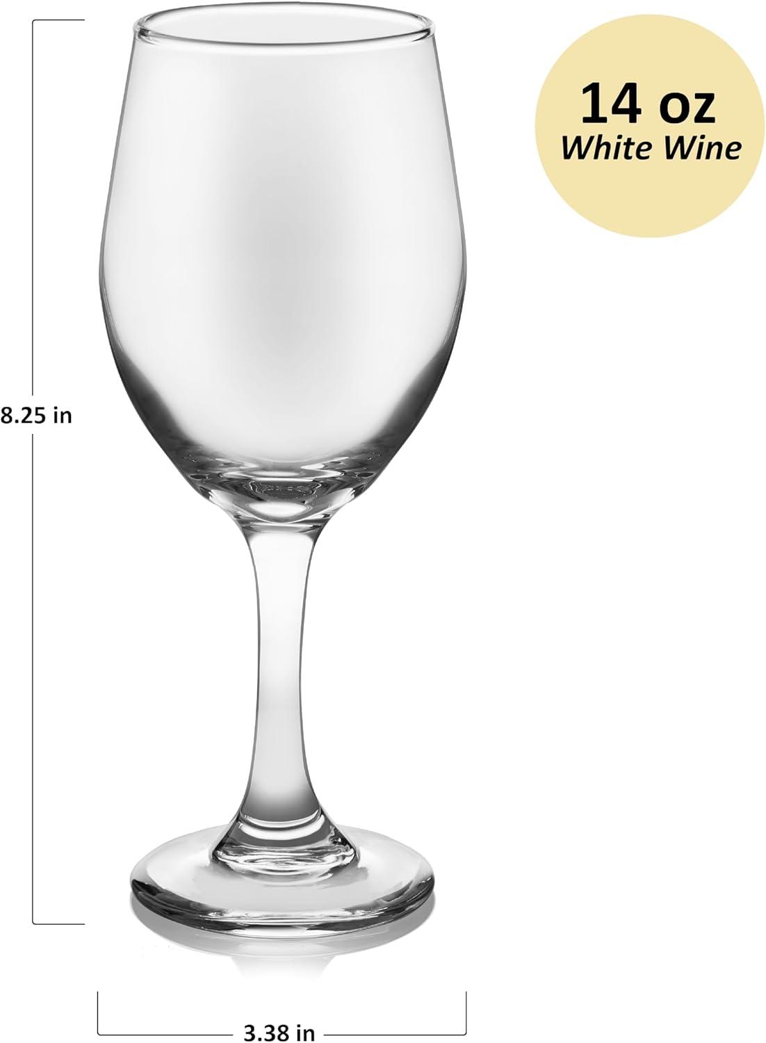 Libbey Clear 14-Ounce Classic White Wine Glass Set