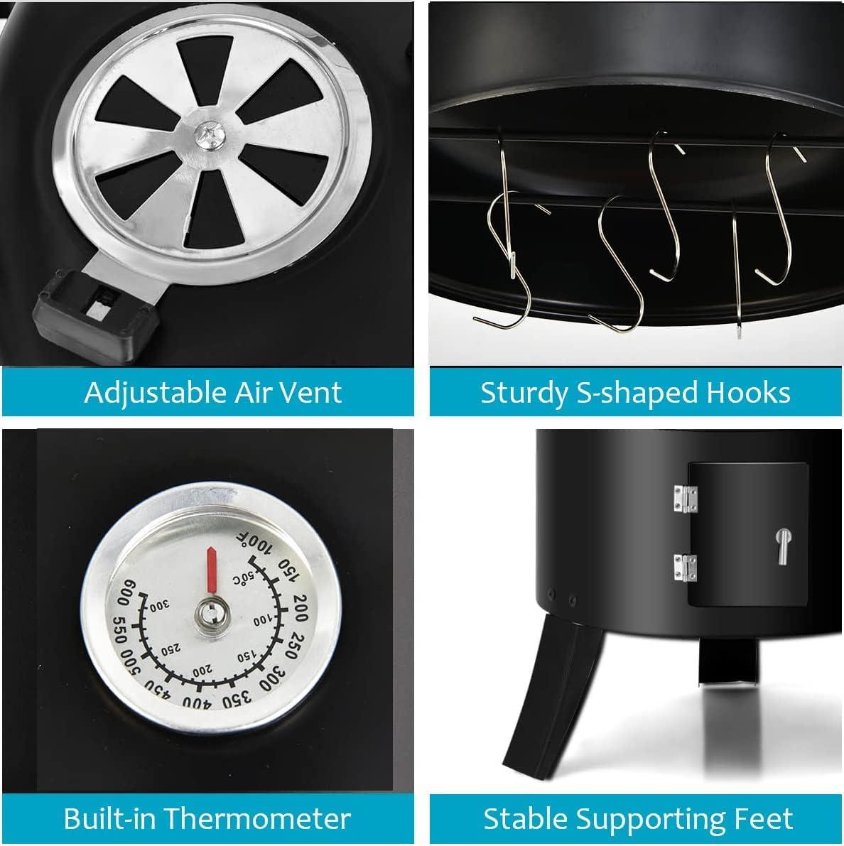 Spaco Grill, Outdoor BBQ Grill,3-in-1 Charcoal BBQ Grill Cambo with Built-in Thermometer