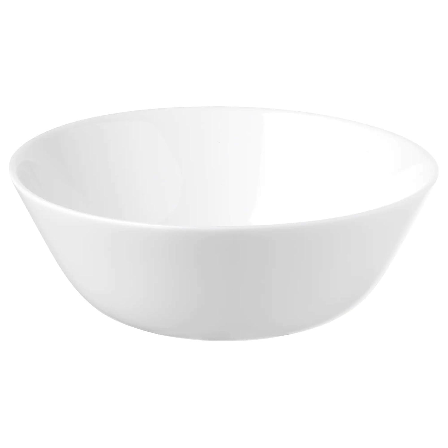 Elegant White Tempered Glass Serving Bowls Set of 6