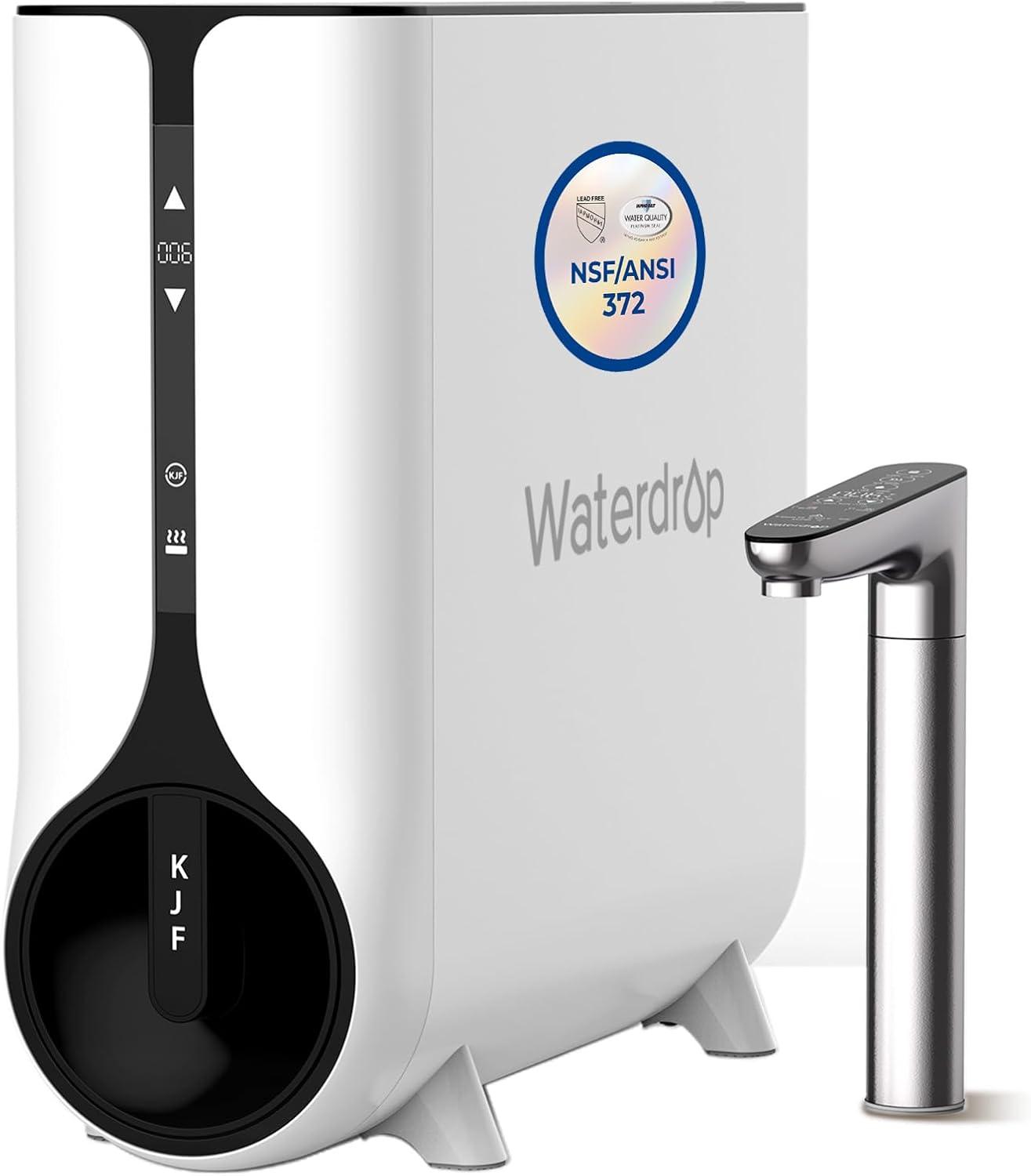 Waterdrop White Stainless Steel Reverse Osmosis System with Smart Faucet