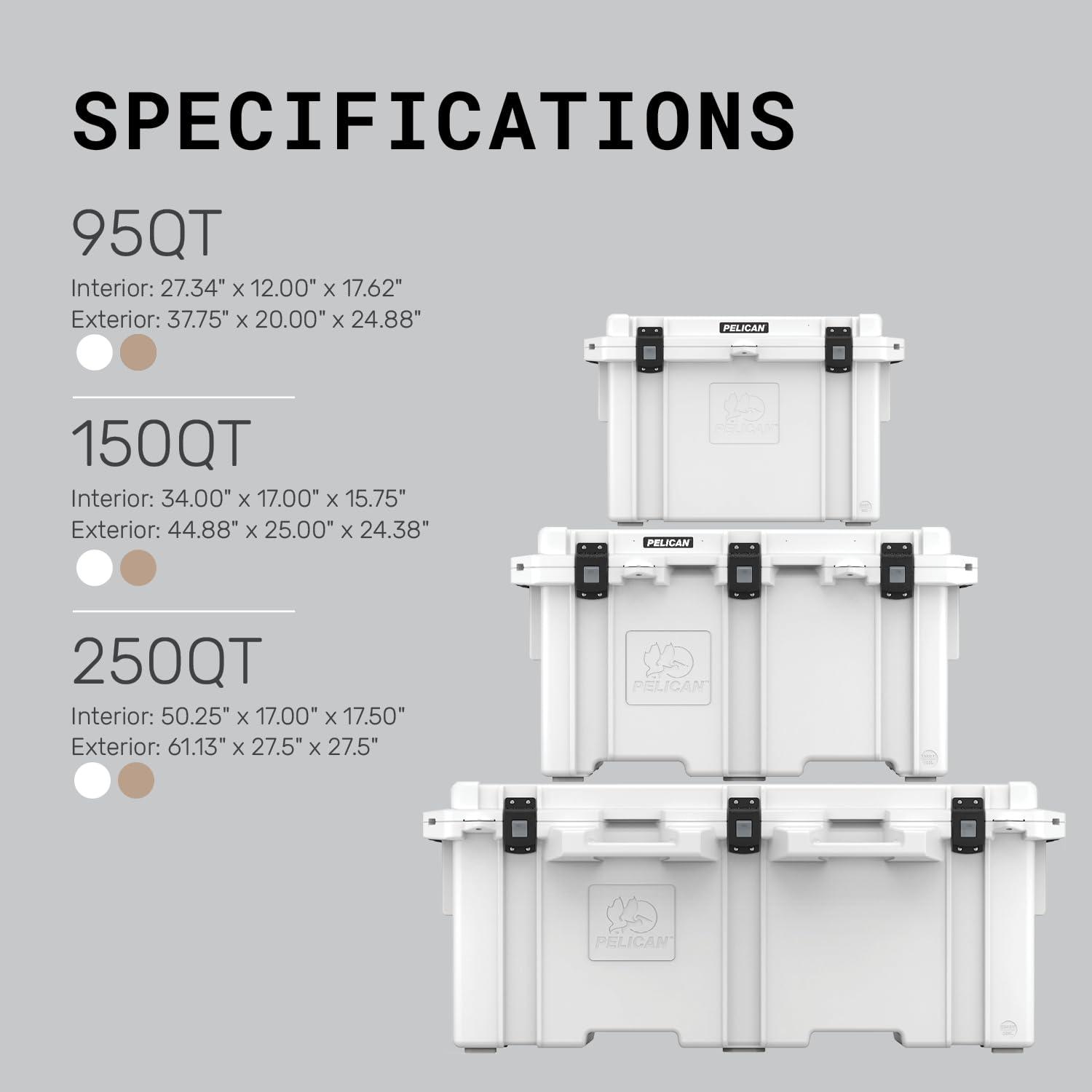Pelican 150QT-2-TAN 150Qt Elite Cooler Tan