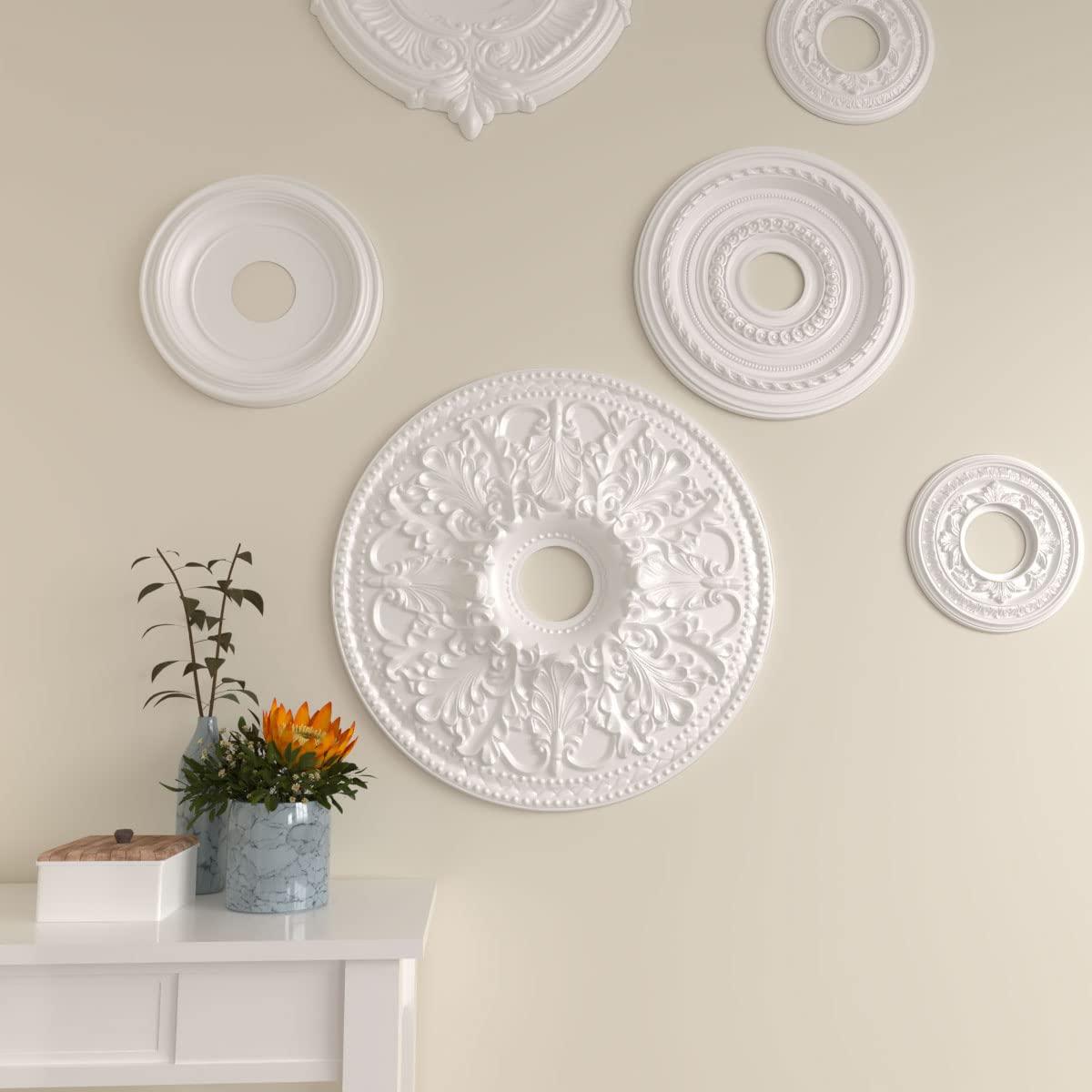 Ekena Millwork 23 7/8"OD x 4"ID x 2 1/8"P Ashley Ceiling Medallion (Fits Canopies up to 4 3/4")