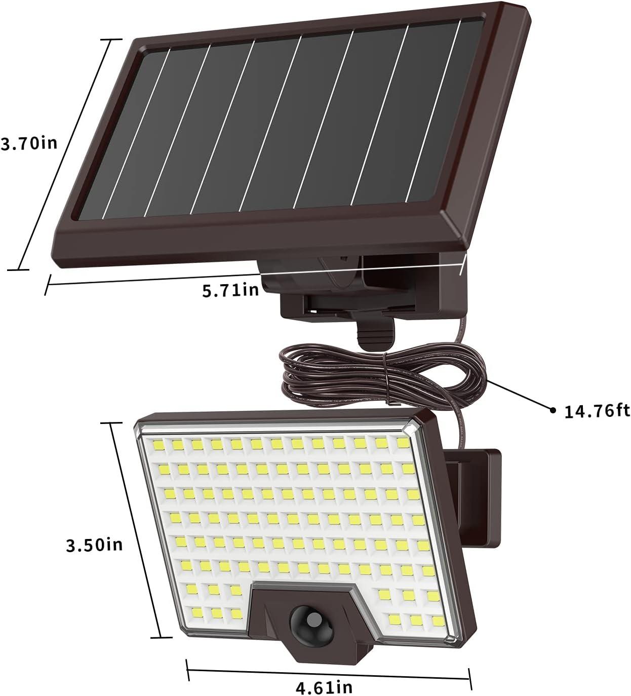 Bronze Dual-Head LED Solar Security Flood Light