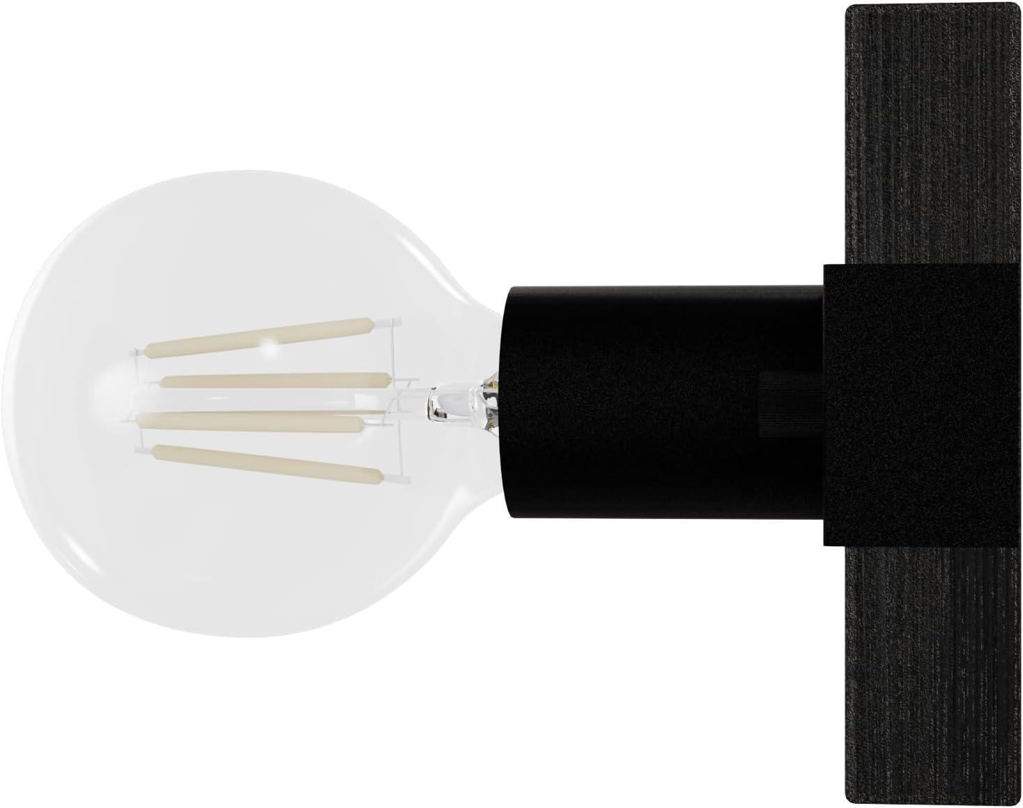 Hunter Fan Donelson Natural Black Iron and Dark Ash Sconce Wall Light Fixture: ETL Listed, Dimmable, Metal Body