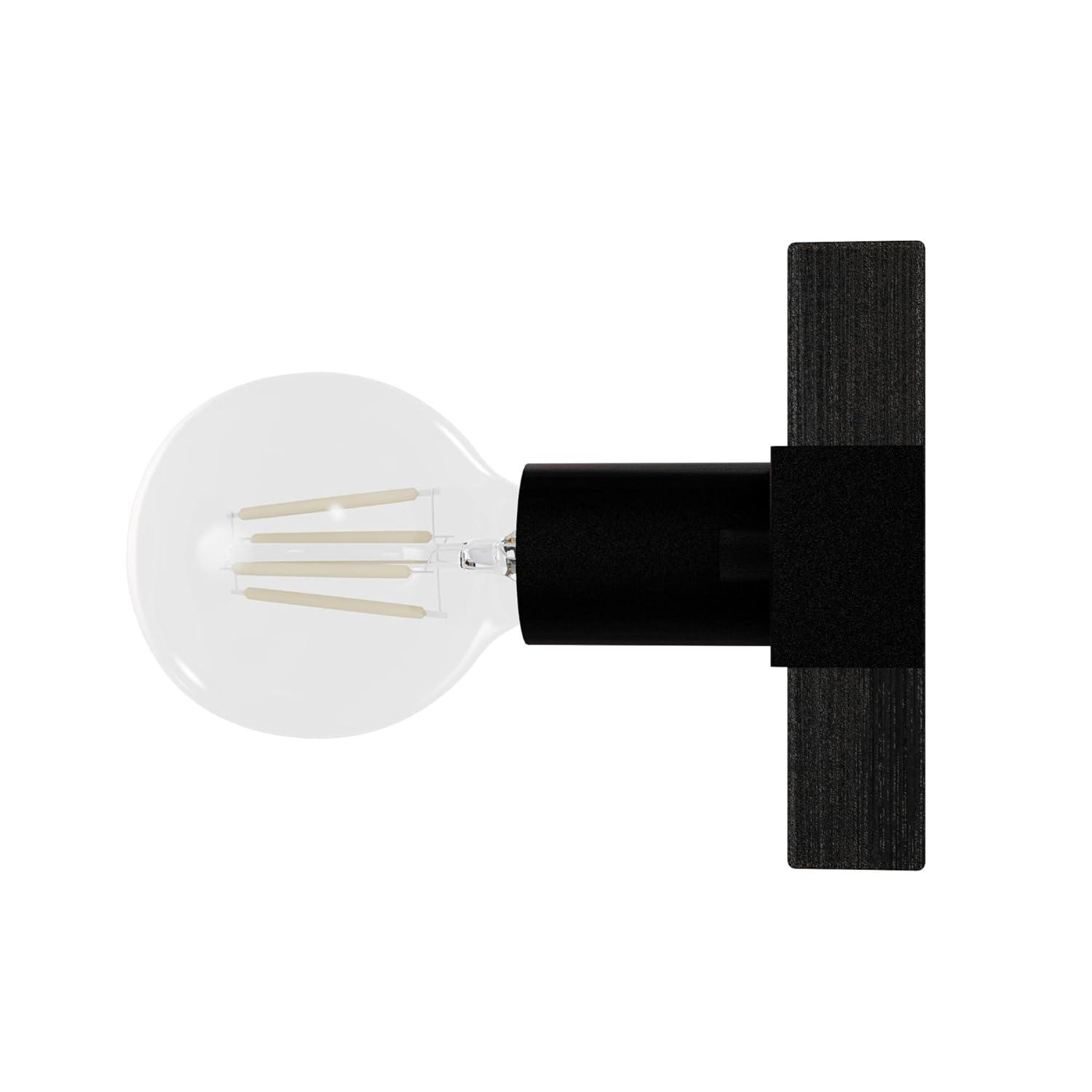 Hunter Fan Donelson Natural Black Iron and Dark Ash Sconce Wall Light Fixture: ETL Listed, Dimmable, Metal Body