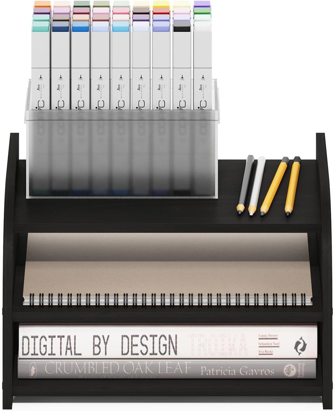 Furinno Classic 3-Tier Desk Top Organizer, Espresso