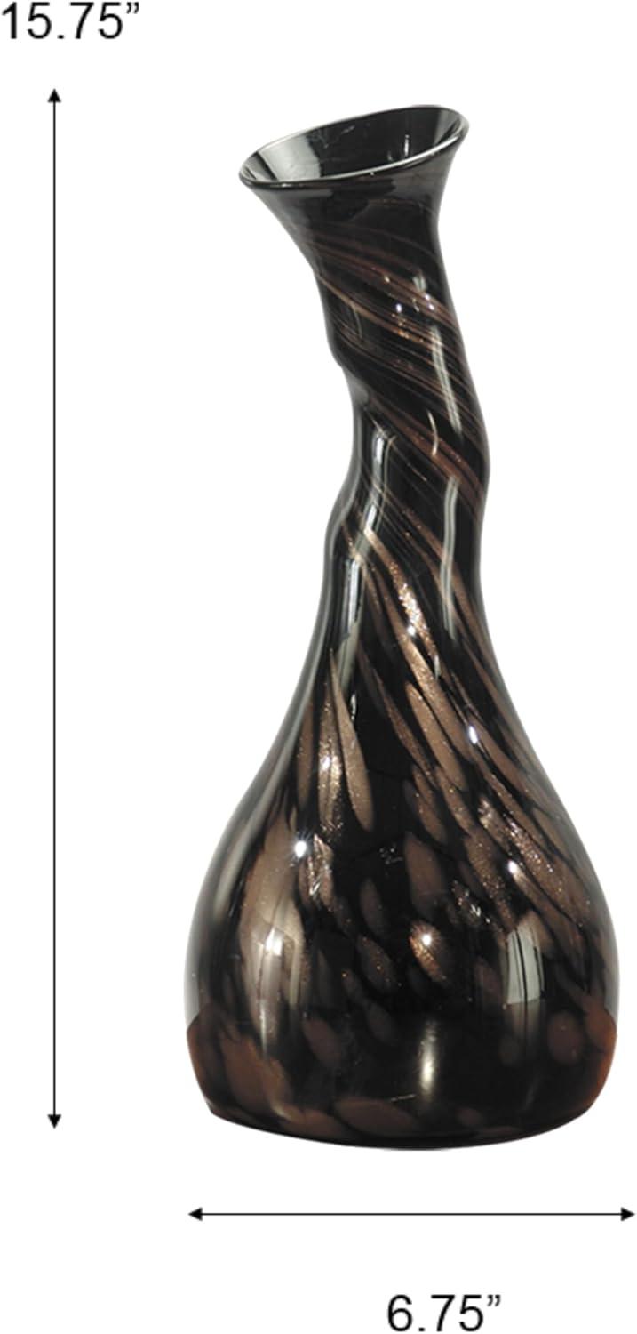 Springdale 15.75"H Twisted Gourd Hand Blown Art Glass Vase
