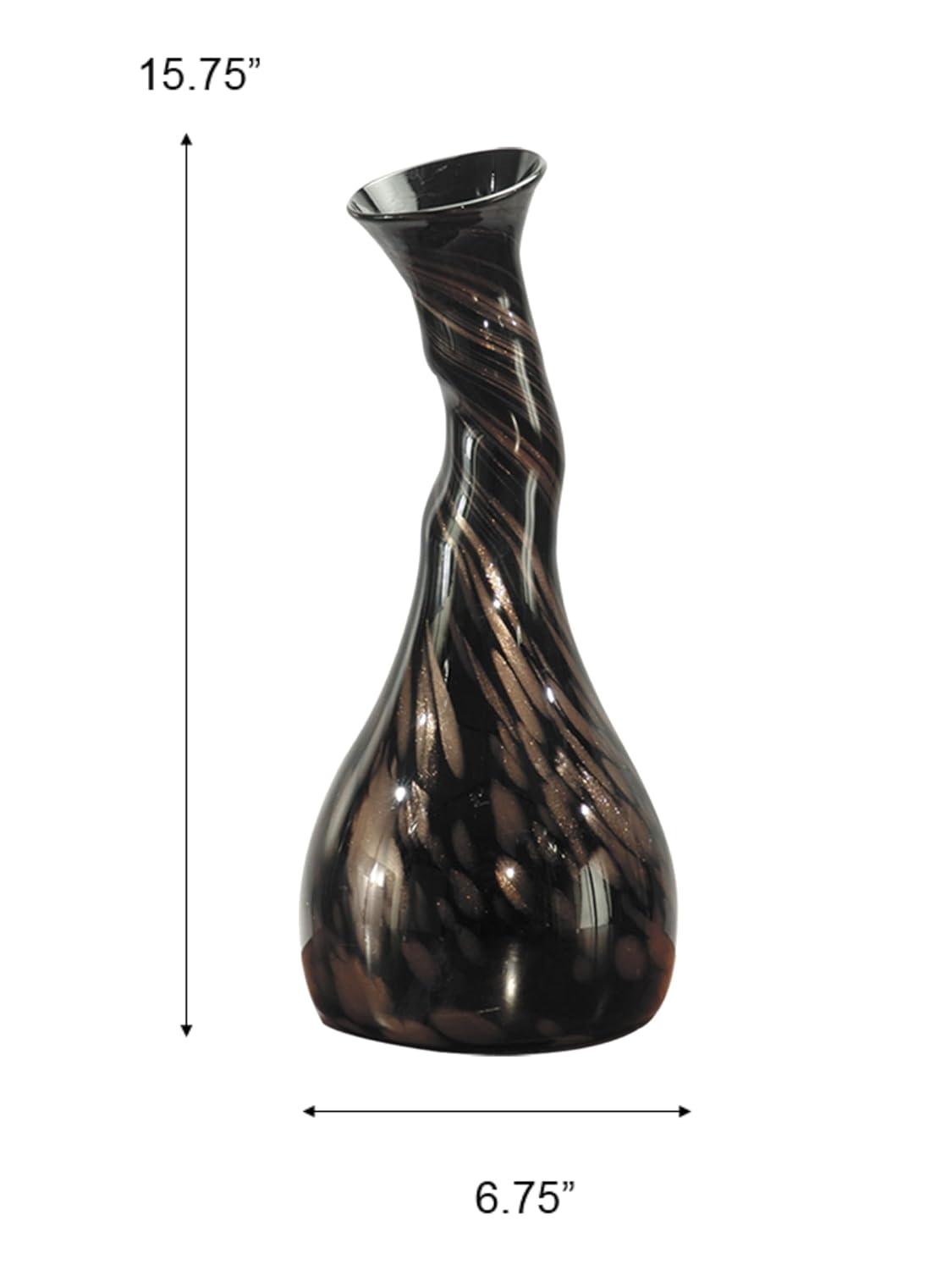 Springdale 15.75"H Twisted Gourd Hand Blown Art Glass Vase