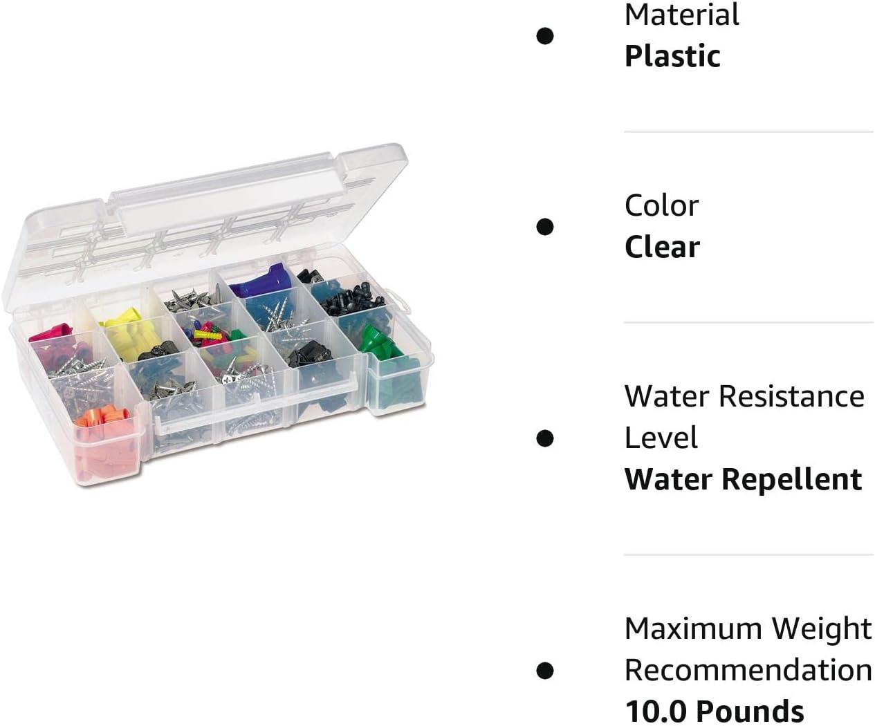 Clear Plastic 15-Compartment Lidded Organizer Box, 11" x 7"