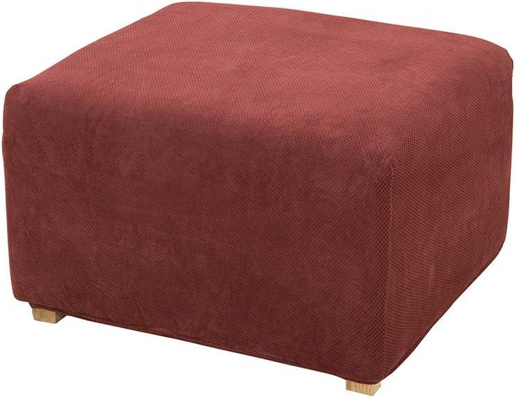 Stretch Pique Box Cushion Ottoman Slipcover