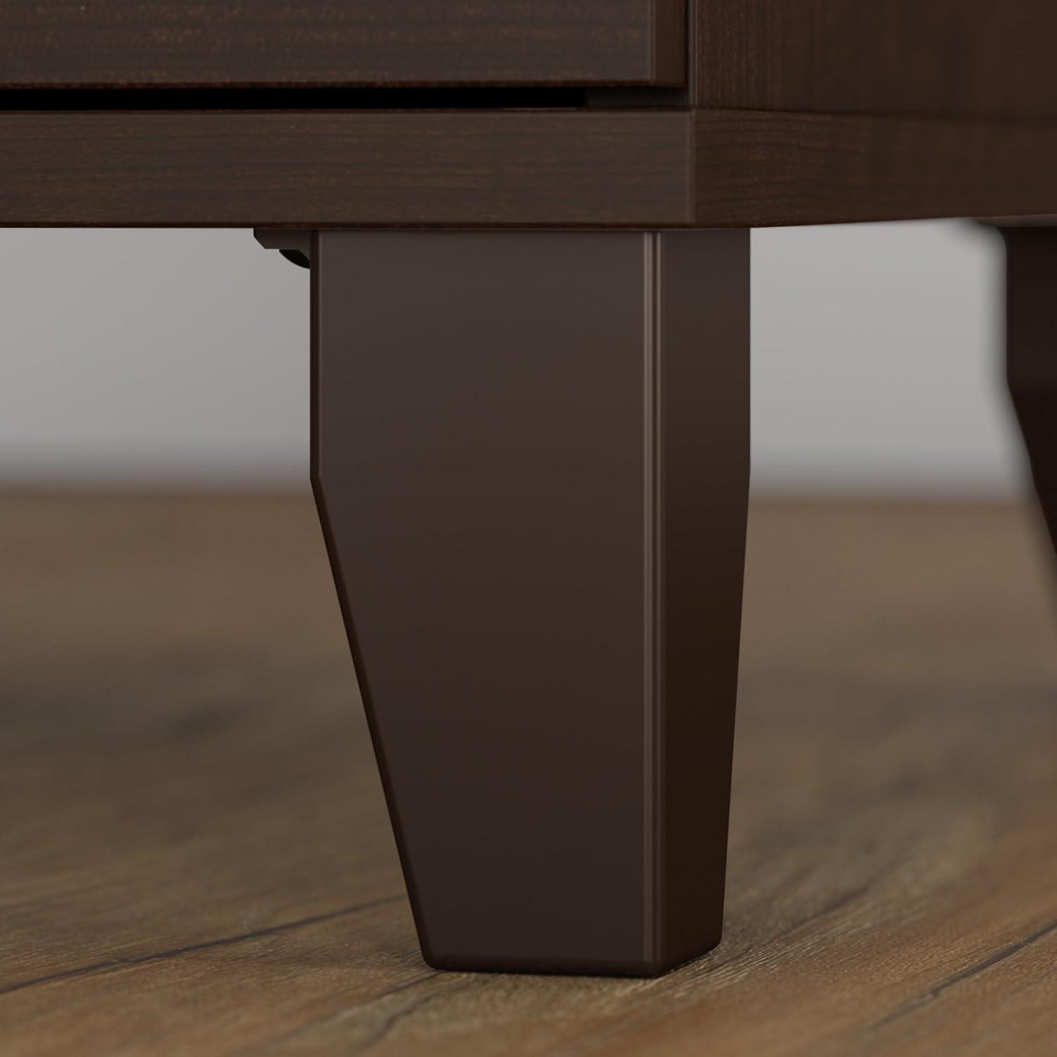 Bush Furniture Somerset 72W Wood Office Desk with Hutch in Mocha Cherry