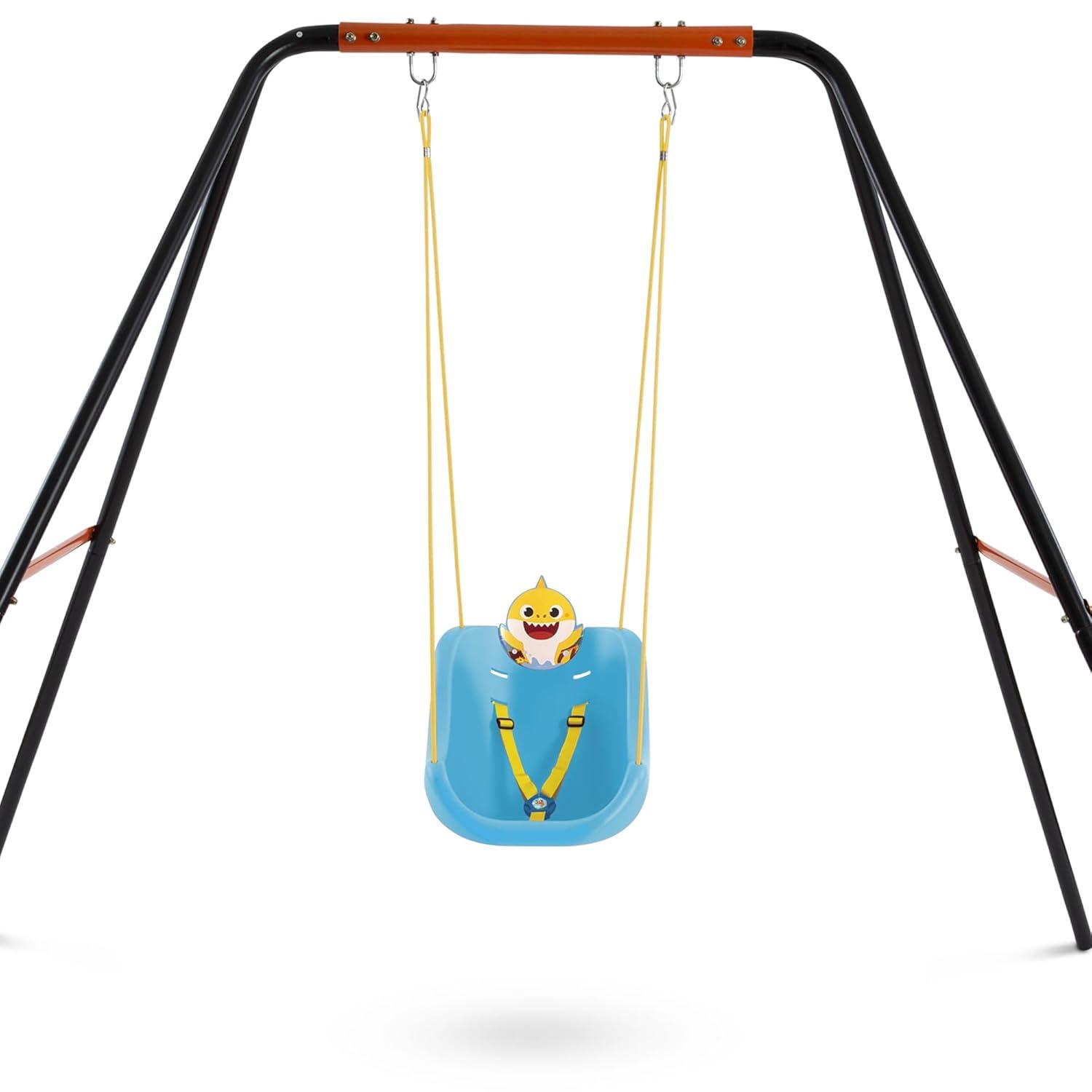 CoComelon 2-in-1 Outdoor Swing by Delta Children – For Babies and Toddlers – Full Bucket Seat