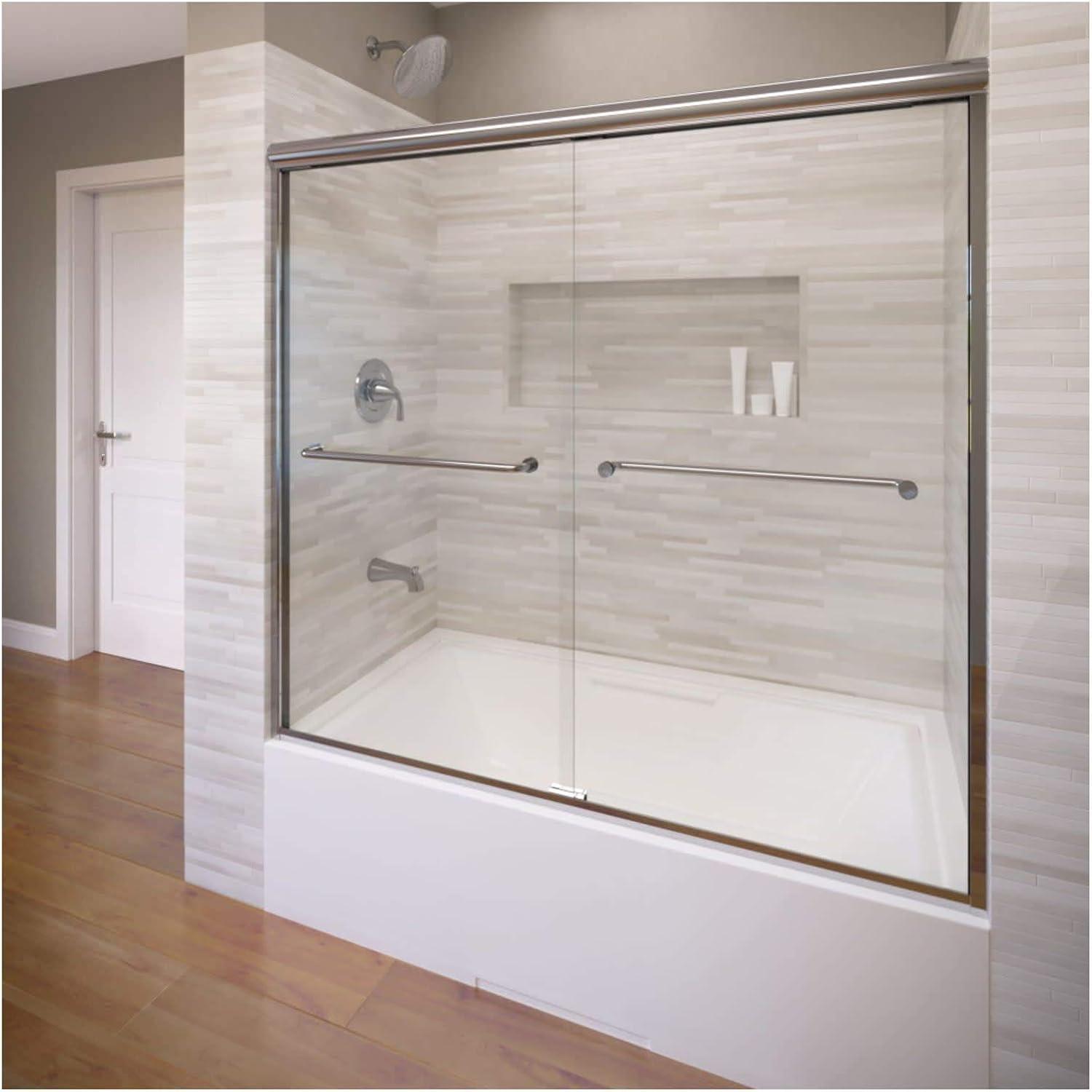Infinity 29.25" W x 57" H Bypass Semi- Frameless Tub Door