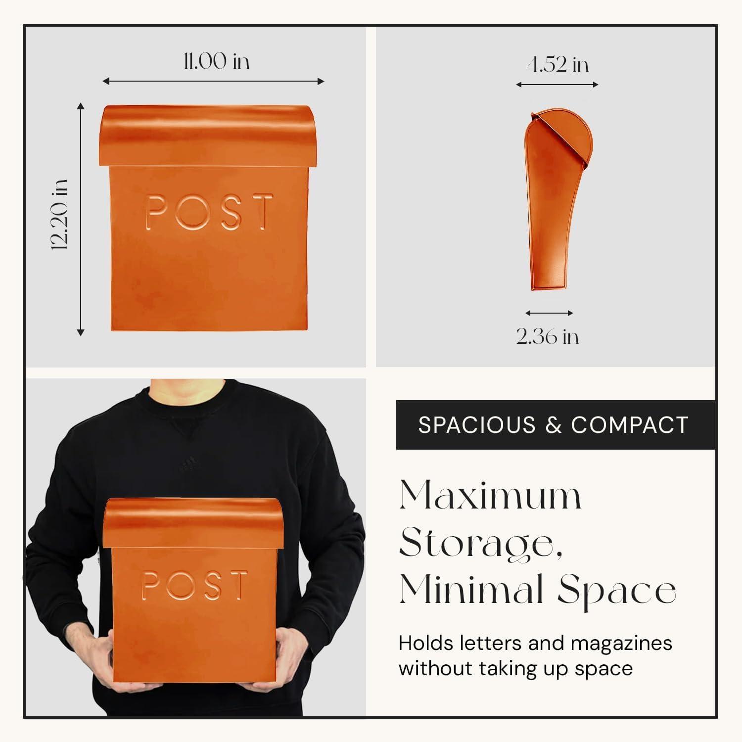 NACH Vicki Euro Farmhouse Max Water and Rust Protection Post Wall Mounted Mailbox